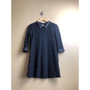 FOREVER 21 Black 3/4 Sleeve Lined Lace Dress Size S